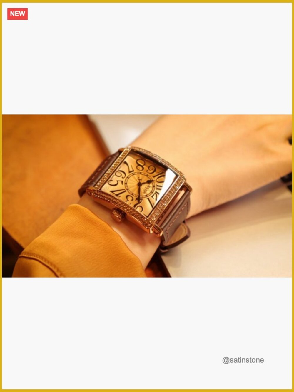 Vintage Square Watch with Genuine Leather Band, Japanese Quartz Movement, 30M - Picture 7 of 7